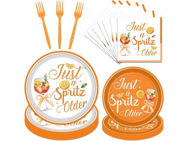 Spritz Birthday Party Decorations - 96 Pcs Just a Spritz Older Theme Plates Napkins and Forks, Orange Lemon Spritz Cocktail Birthday Party...