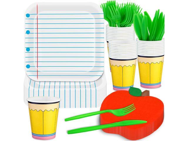 125PCS Preschool Kindergarten Graduation Party Decoration, Notebook Design Paper Tableware Set for Preschool Classroom First Day of School Back to.