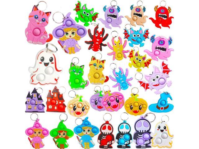 Bulk 30 Packs Push Fidget Bubble Mini Pop Fidget for Teens and Kids,Small Birthday Halloween Party Favors Supplies and Classroom Student Prizes Gifts
