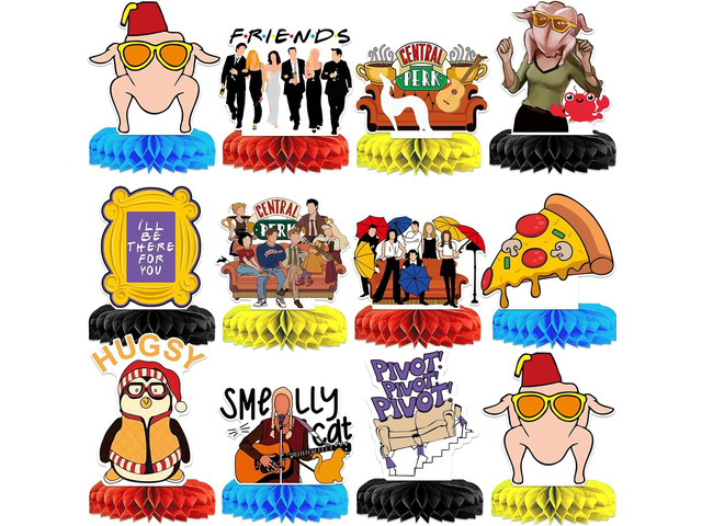 12Pcs Friends Themed Party Decorations Honeycomb Centerpieces Friends Party Decorations Friends TV Show Decorations Friends Bachelorette Party...
