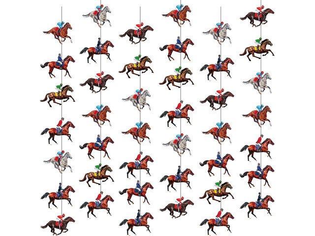 Blosssound 8 Pieces Derby Party Decorations Horse Racing Banner Garlands Derby Party Hanging Banner Horse Racing Garland Streamers Decorations for...