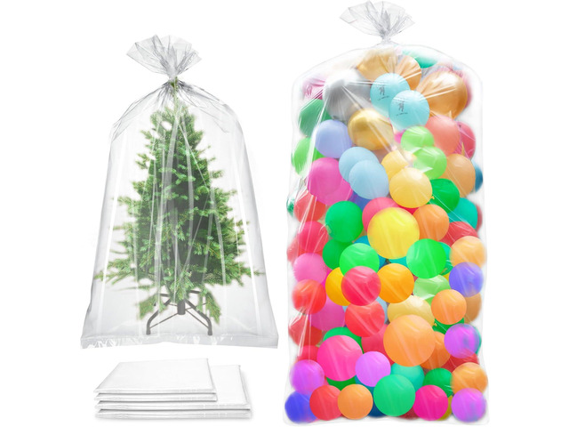 4 Pcs Balloon Bags for Transport with Ties, Large Plastic Balloon Storage Bag 98x59 inches(2pcs) 47x59 inches(2pcs), Giant Clear Carrying Storage...