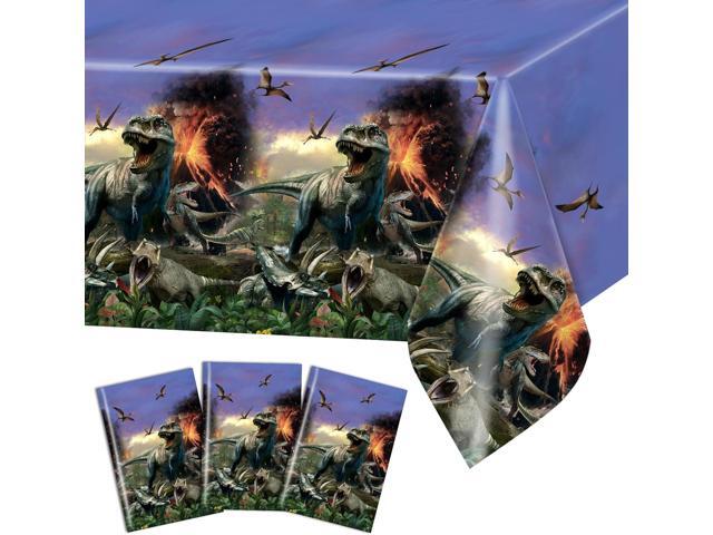 Avezano 3 pcs Dinosaur Tablecloth Dinosaur Birthday Party Decorations Disposable Table Cover Jungle World Party Picnic Supplies for Kids Adults.