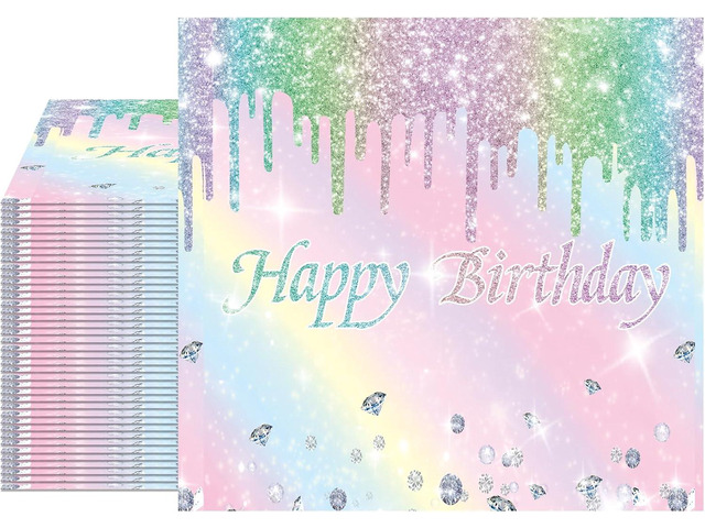 40PCS Happy Birthday Napkins for Rainbow Birthday Decorations 2-ply Disposable Rainbow Napkin Birthday Napkin for Women Girl,Wedding, Baby Shower...