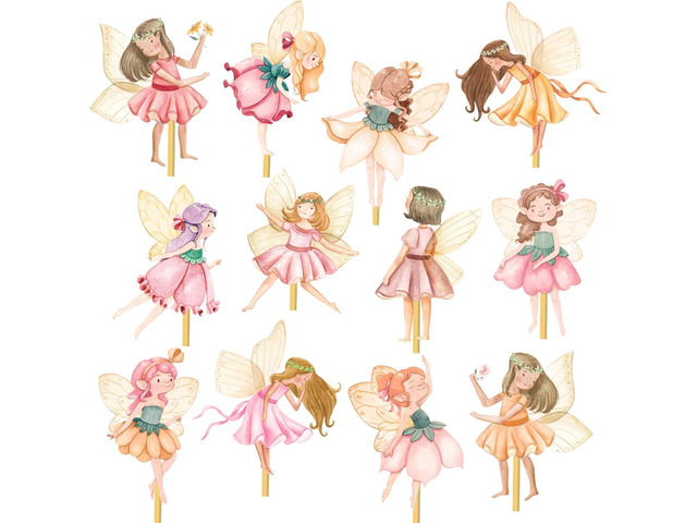 Fairy Centerpiece Sticks Flower Fairy Party Table Toppers 24Pcs Fairy Garden Table Centerpieces Fairy Theme Birthday Party Decorations for Let's Be...