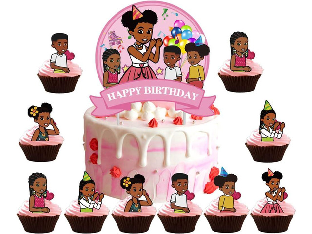 25pcs Children Cake Toppers Cupcake Toppers Cake Decorations,Children Birthday Party Supplies Decorations (8)