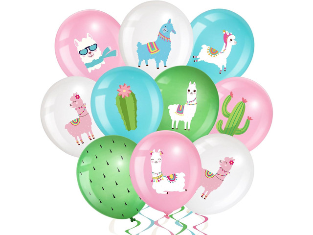 Aoriher 45 Pcs Llama Cactus Balloons Llama Themed Birthday Party Decor 12 Inch Cactus Latex Balloons Bolivian Peru Alpaca Supplies for Birthday...