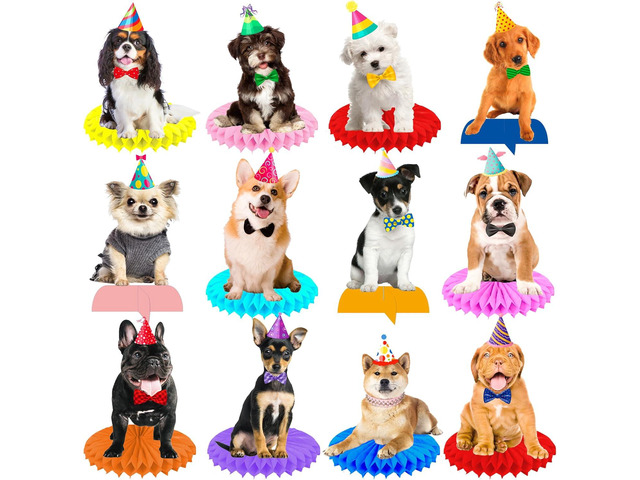 Dog Honeycomb Centerpieces Decorations 13pcs Baby Dog Themed Party Table Decorations Dog Birthday Party Supplies Puppy Dog Party Decorations for...