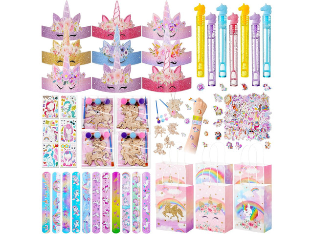 Vanblue Unicorn Party Favors Birthday Party Decorations Supplies for Girls,Goodie Bag Stuffers,Party Hats Princess Dress up Theme,Classroom Rewards...