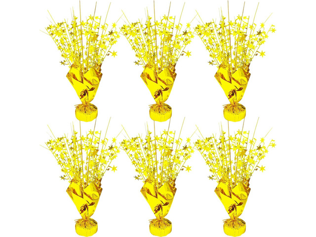 6 Pcs Metallic Foil Star Burst Table Centerpieces Patriotic Decoration for Wedding Birthday Graduation Veteran Day Memorial Day Holiday Party...