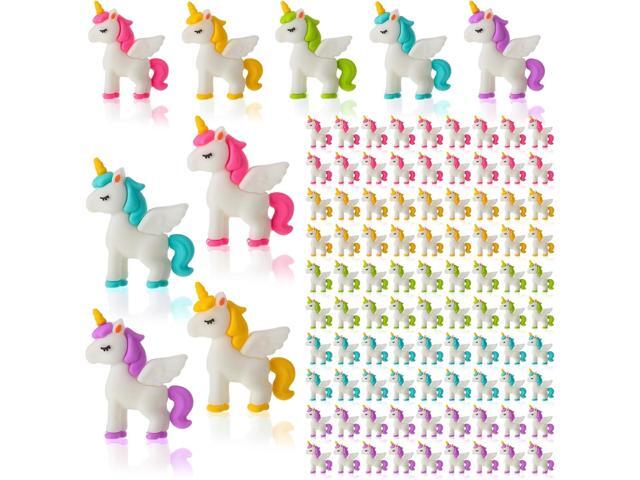 Thyle 100 Pcs Mini Unicorn Figurines Miniature Unicorn Cake Toppers Tiny Flying Horse Figure for DIY Moss Landscape Dollhouse Birthday Party...