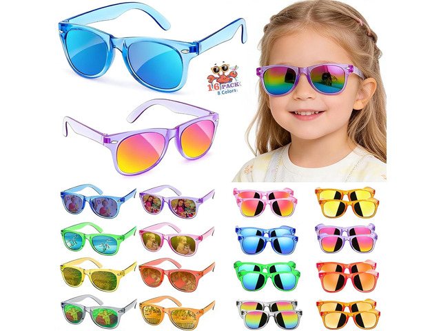 Kids Sunglasses Bulk Party Favors, Neon Polarized UV400 Protection for Boys Girls Ages 3-8, Goodie Bags Stuffers for Birthday Valentine Beach Pool...