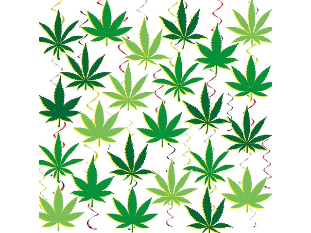 QOUBAI 84PCS Pot Leaves Party Decorations Banners Pot Leaves Hanging Swirl Party Supplies Pot Leaves Ceiling Streamers Pot Leaves Paper Cutout...