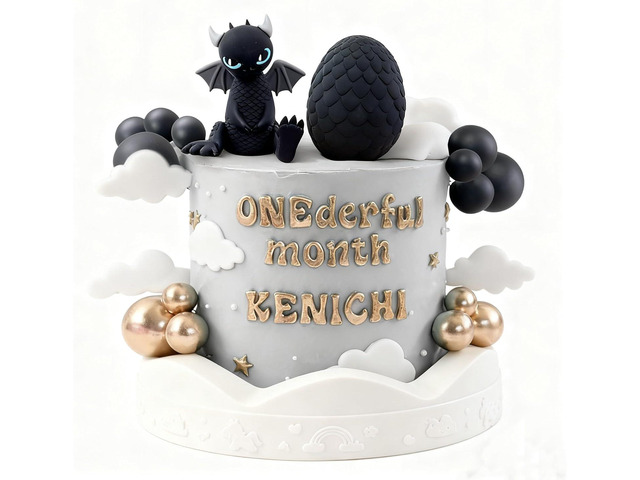 Black Dragon Cake Topper Dragon Eggs Cake Decor Gold Black Balls Cake Decor for Fantasy Baby Shower Birthday Wedding Party Supplies