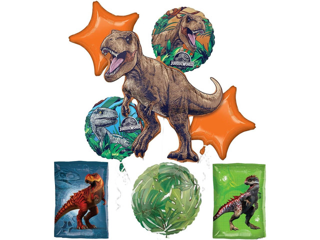 Jurassic Dinosaur World Birthday Party Supplies Balloon Bouquet Decorations 8pc