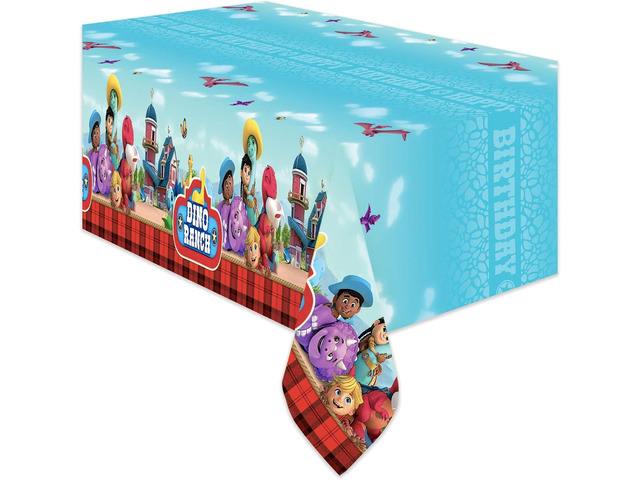 Treasures Gifted Dino Ranch Birthday Decorations - 2 Pack Tablecloth 54 x 108 Inches - Dino Ranch Party Supplies - Disposable Plastic Table Cover