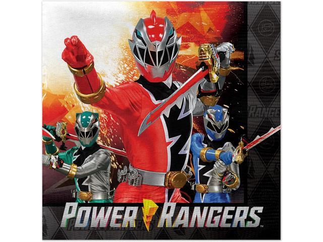 Treasures Gifted Officially Licensed Power Rangers Party Supplies - Pack of 32 Napkins - Power Rangers Birthday Decorations - 6.5in x 6.5in Paper.