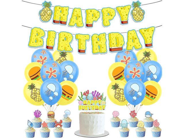 Yellow Birthday Party Decorations 42pcs Yellow Themed Happy Birthday Party Supplies Include Yellow Banner Balloons Cake Toppers and Cupcake Toppers