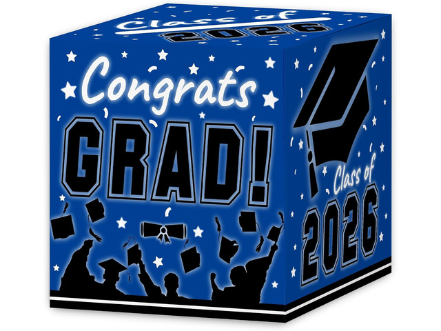Graduation Decorations 2026 Grad Card Box for Gift Graduation Party Favors Decor Party Supplies Blue