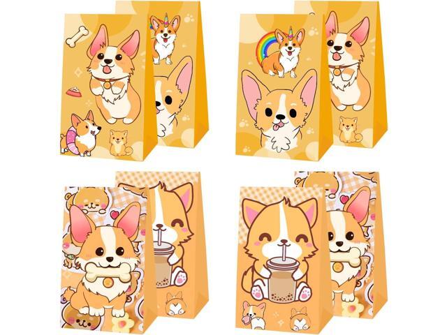 ARHAVI 12Pcs Corgi Party Favor Gift Bags for Corgi Birthday Party Decorations Supplies