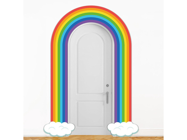 Rainbow Party Porch Banner Rainbow Themed Door Hanging Decoration Rainbow Birthday Party Hanging Banner Rainbow Cloud Banner Backdrop for Classroom...