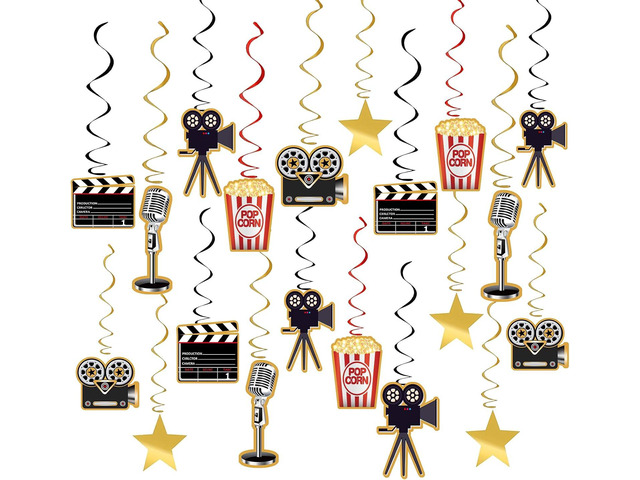 30Pcs Movie Night Party Supplies Hanging Decorations, Movie Theme Party Decorations, Movie Night Decorations Birthday Party Movie Night Party...