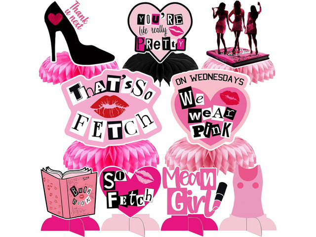 Pink Girls Centerpieces for Table Popular Girl Party Table Decorations Burn Book Pink Girls Birthday Decorations
