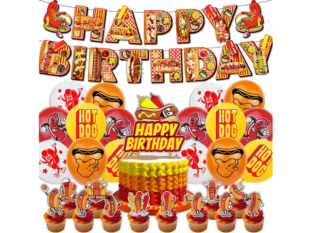 Hot Dog Party Decorations Hot Dog Birthday Themed Party Supplies for Adults and Kids