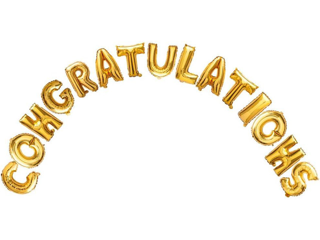 SUN-E CONGRATULATIONS Balloons Banner Foil Balloons Letters Balloons Alphabet Letters Perfect Party Decoration Supplies 15pcs In Set