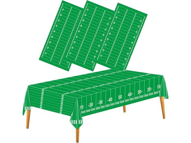 3PCS Football Tablecloth Football Touchdown Table Cover Plastic Disposable Rectangle Tablecloth Football Party Decoration for Football Theme Party...