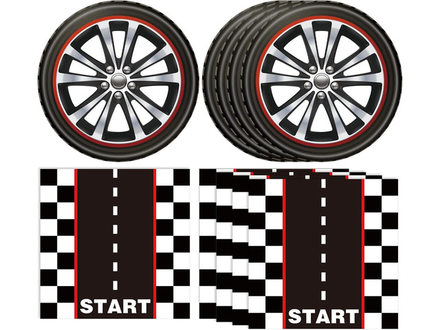 40PCS Hot Car Party Supplies Happy Birthday Dinnerware Disposable Racing Car Race Track Party Favors Plates and Napkins Sets for Kids Boys Birthday...