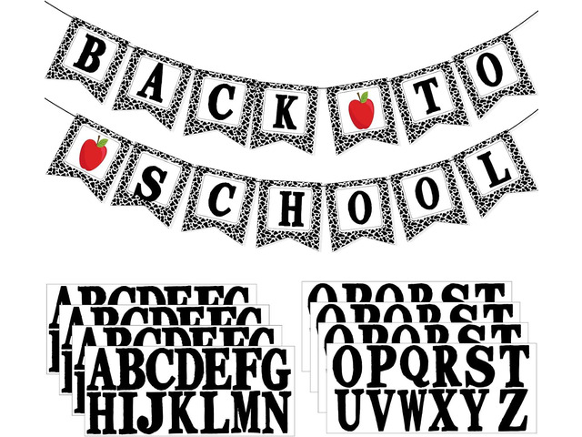 Mooliwe Classroom Decor DIY Banner, Welcome Back to School Party Supply Custom Hanging Bunting Garland Kit with Letters for First Day of School...
