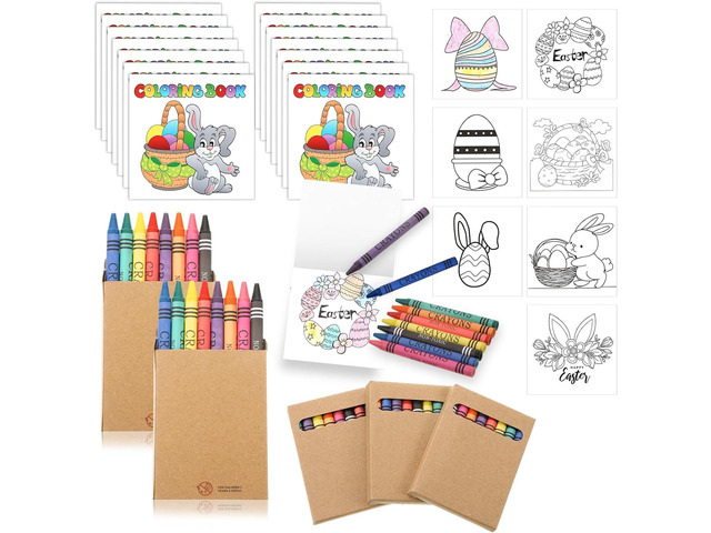 270 Pcs Mini Easter Coloring Books Bulk with Crayons, Easter Activity Books Basket Stuffer Gifts for Activity Classroom Gifts Home Party Favors...