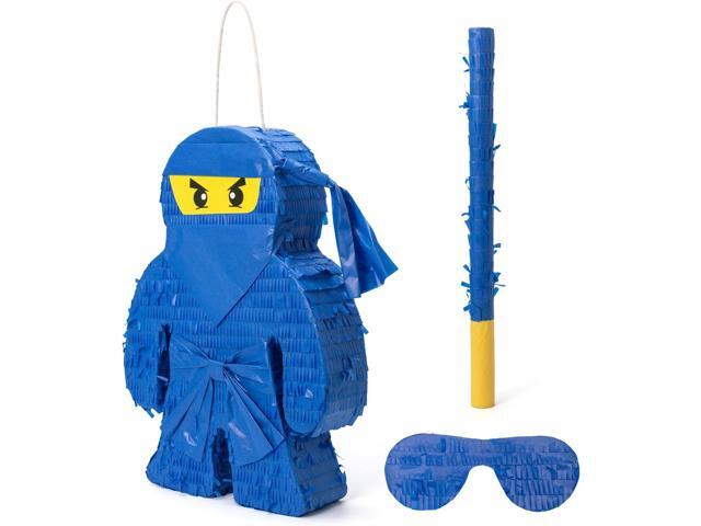 APINATA4U 17.5' Blue Color Ninja Pinata Ninja Party Supplies Ninja Themed Birthday Party Ninja Photo Prop Ninja Party Decorations