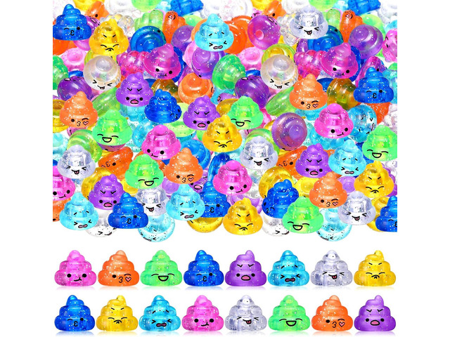 JellyArch 100 Pcs Unicorn Poop Toys Bulk Unicorn Party Favors Mini Glitter Expressions Fake Poop Toys Shimmering Rainbow Party Supplies for Prank...