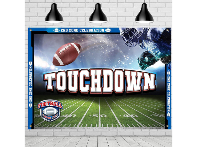 Treasures Gifted Football Backdrop 4.25ft Tall x 6ft Wide - Football Party Decorations - Sports Themed Birthday Party Supplies - Football Banner -...