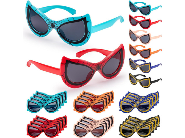 Kids Spider Sunglasses Bulk 24 Pack, Party Favors for Kids Age 3-8, UV400 Protection Sunglasses for Boys Girls, Goodie Bags Stuffers for...
