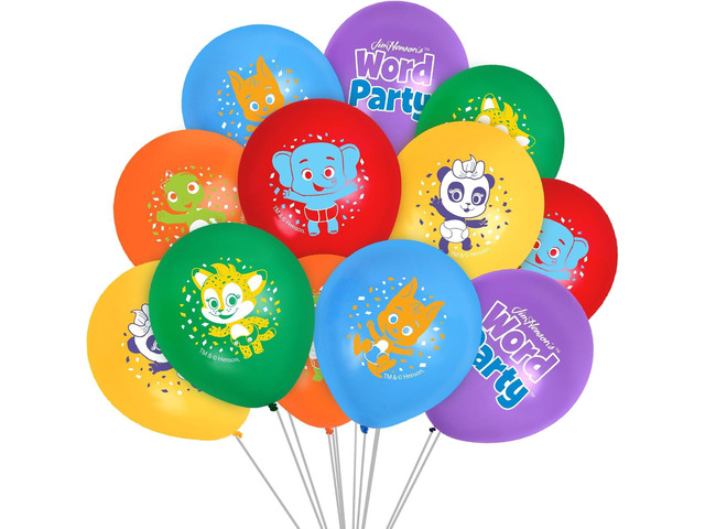 Treasures Gifted Officially Licensed Jim Hensons Word Party Balloons - 24 Pack - 12' Word Party Birthday Balloons - Word Party Birthday Party...