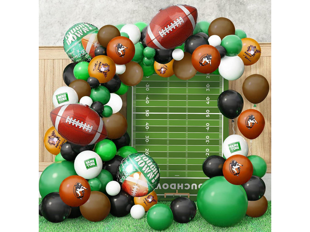 KatchOn, Football Balloons Arch Kit - Huge, Pack of 131 Football Party Supplies for Football Party Decorations Touch Down Balloons, Football...
