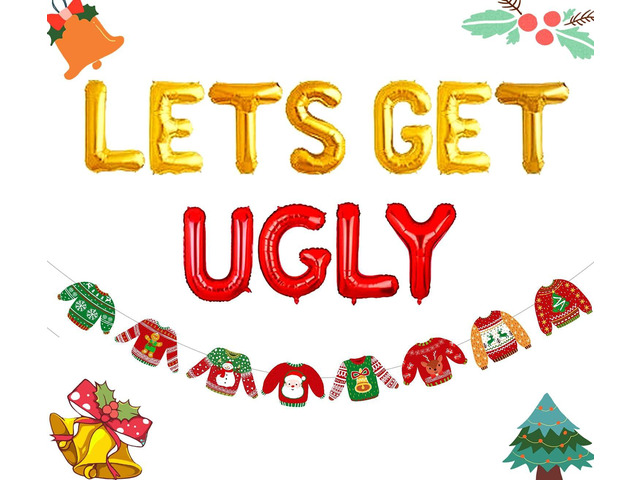 Lets Get Ugly Balloons Ugly Sweater Party Decoration ugly Sweater Party Supplies Christmas Party Decoration Christmas Party Supplies christmas...