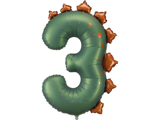 Dinosaur Number 3 Balloon PartyDeco 36 Inch Three Rex Balloons 3 Years Old Birthday Decorations Boy Dinosaur Third Birthday Party Supplies