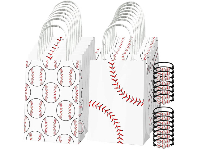 32PCS Baseball Party Favors, 16PCS Baseball Gift Bags and 16PCS Baseball Charms, Baseball Party Decorations Baseball Birthday Party Supplies Goodie...
