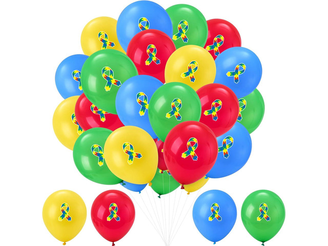 100 PCS Ribbon Awareness Balloons Decorations 12 Inch Ribbon Latex Balloons Arch for Awareness Items Community Activities Parades Charity Events...