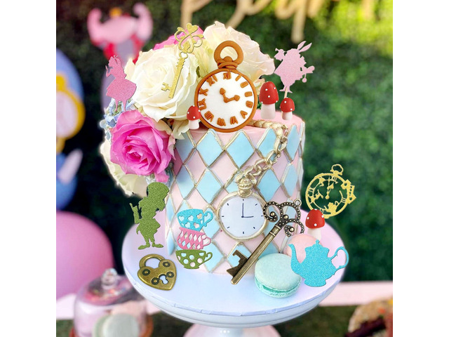 LaVenty Alice in Onederland Cake Decoration Party Supplies Favors Bunny Cake Decoration