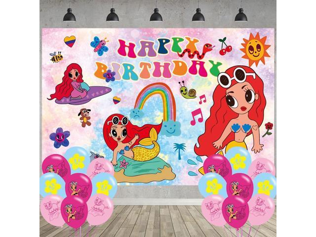Music Girls Birthday Party Decoration,Manana Sera Bonito Party Photo Background 5 x 3 FT and 18 Pcs Balloon,Merch Party Backdrop Supplies