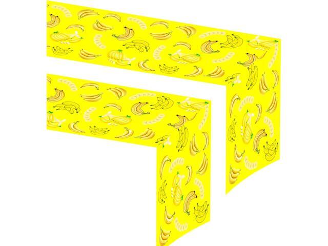 2 PCS Banana Theme Table Runner Fruit Birthday Party Supplies Decorations Favors Tablecloth Table Cover