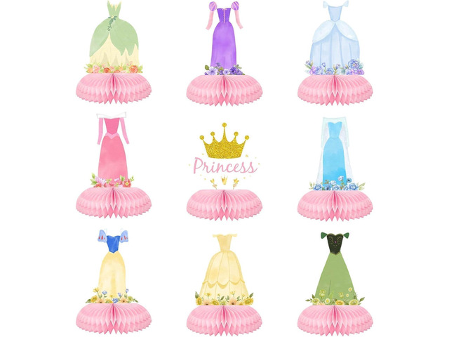 Princess Birthday Table Honeycomb Centerpieces Princess Table Topper Decor for Girl Birthday Fairytable Birthday Party Supplies Party Decorations...