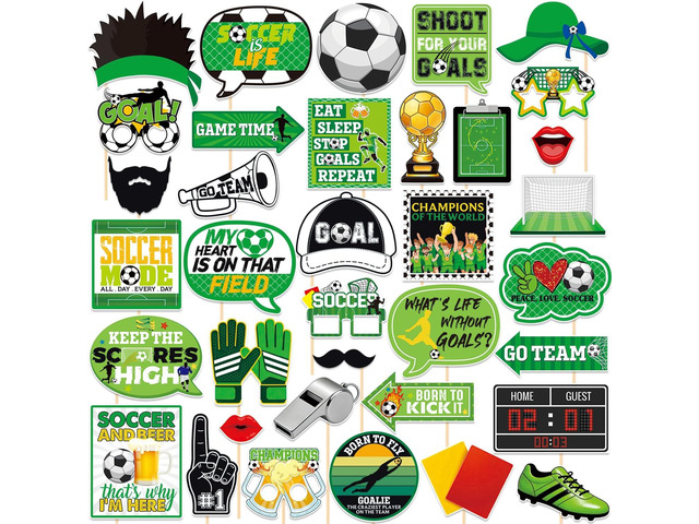 Soccer Party Decorations Soccer Photo Booth Props Soccer Themed Party Kit Football Birthday Game Day World Cup 2026 Football Party Decoration Supplies
