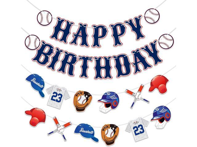 Baseball Happy Birthday Banner - Baseball Sports Themed Happy Birthday Decorations Sign Baseball Party Banner Decorations Party Decor Supplies for...