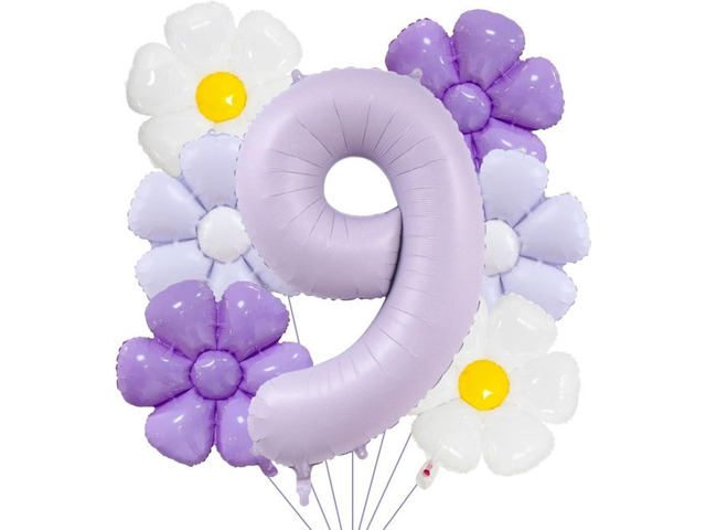 Daisy 9th Birthday Party Decorations Balloon,40inch Purple Number Balloon 9Daisy Birthday Party Decorations for 9 Year OldDaisy 9th Birthday...